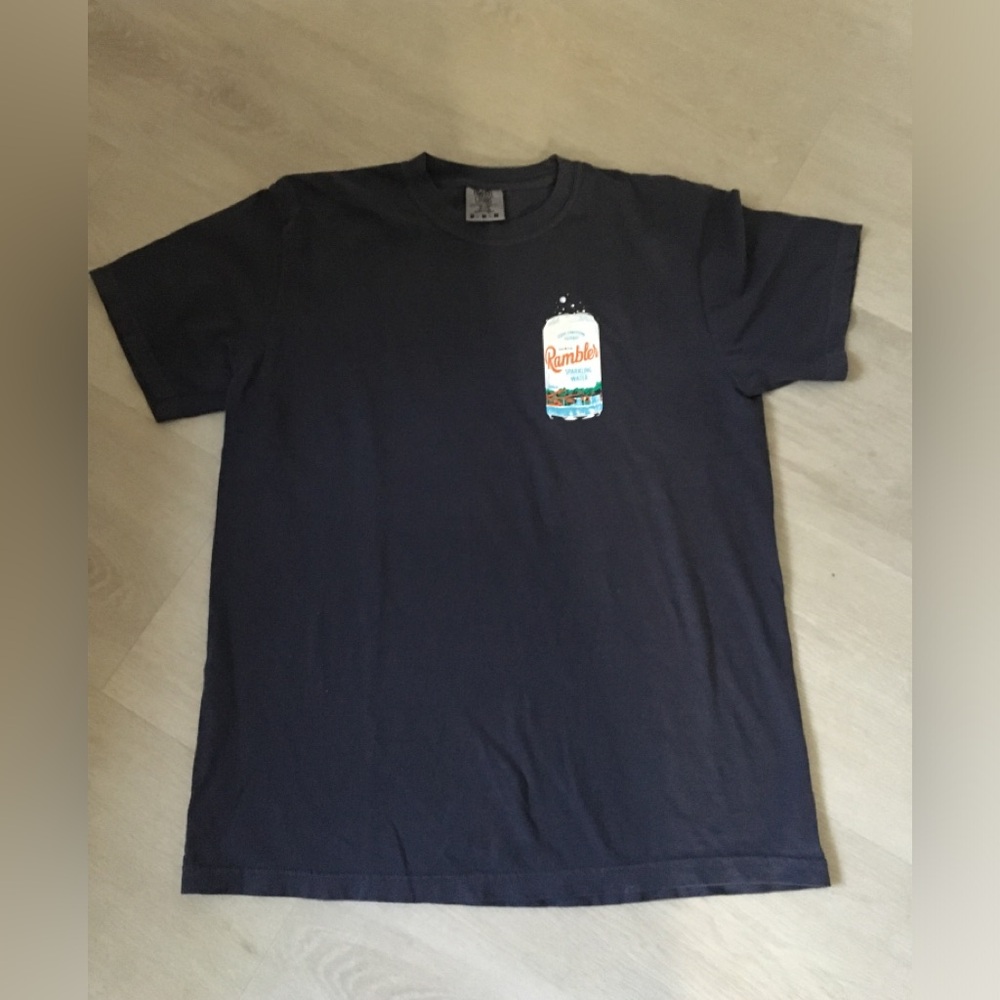 Rambler Sparking Water Austin TX Texas Navy Blue TShirt MEDIUM